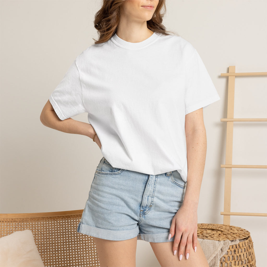 Namaku Sapaadu Than Mukiyam white T-shirt with Tamil pop-art back print