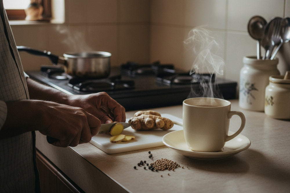 Natural herbs, spices and traditional wellness ingredients used in Tamil home remedies